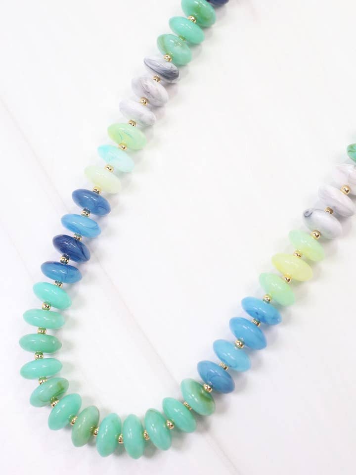 Belfast Stone Beaded Necklace Turquoise for wholesale by Caroline Hill