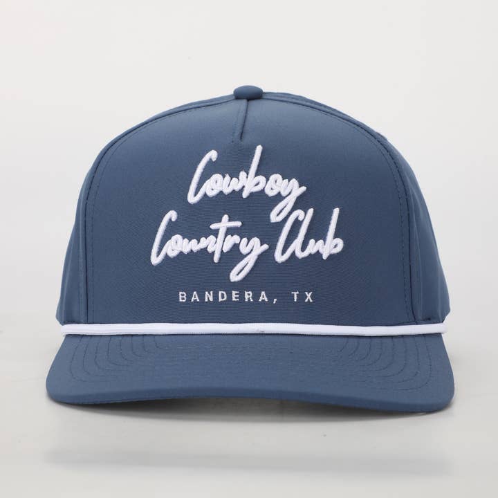 Cursive Roped Hat Navy for wholesale by Cowboy Country Club
