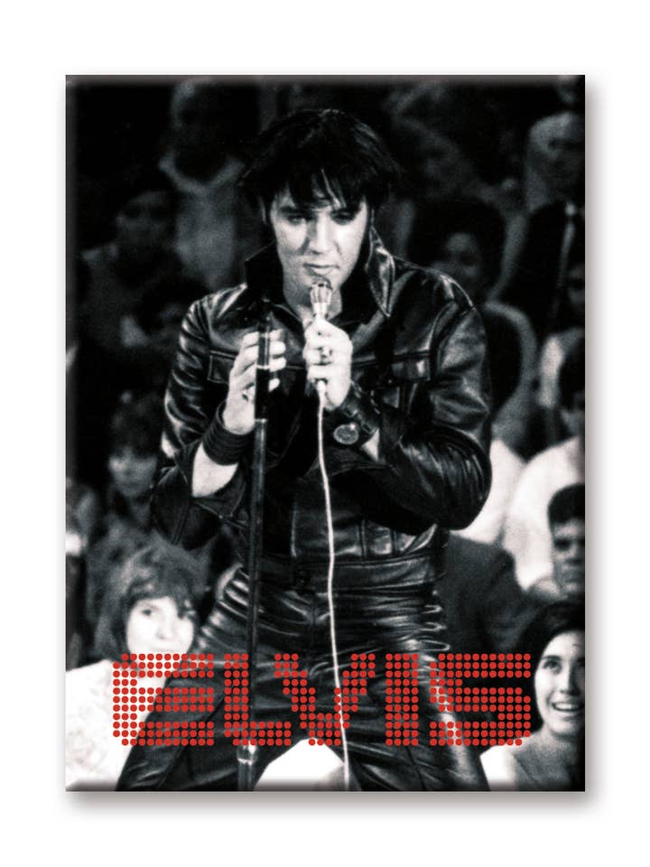 Elvis Presley - Black & White Leather Flat Magnet (2.5" x 3. for wholesale by Great Stuff Novelties (GSN) by NMR Brands
