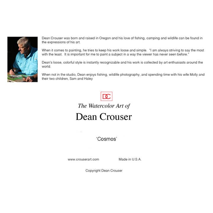 The Art of Dean Crouser Greeting Cards & Stickers - Wholesale Everyday Greeting Card - 5 x 7" Greeting Card 'COSMOS'2