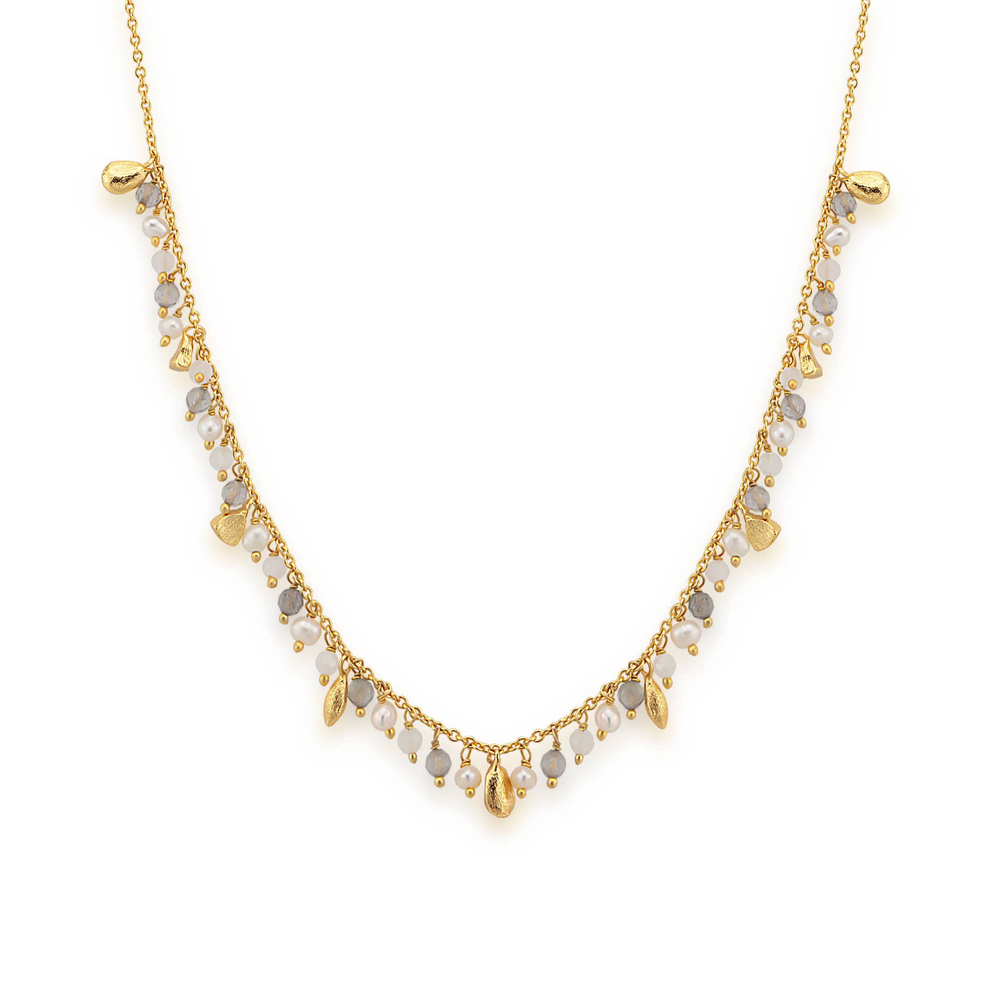 AJS Design Studio - Wholesale Link & Chain Necklace - Pearl and labradorite cluster necklace1