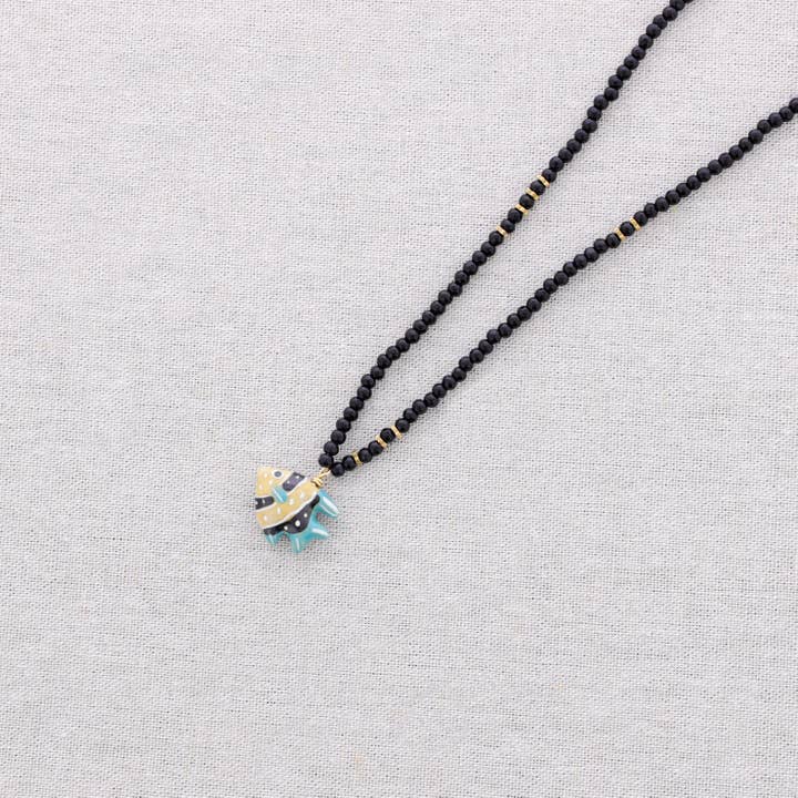 La Cuerda De Sol - Wholesale Snap Jewelry - Steel Choker Ceramic Pendant