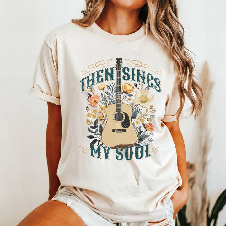 Kiki's Boutique - Wholesale Screen Printed T-Shirt - Women's - Then Sings My Soul Graphic Tee