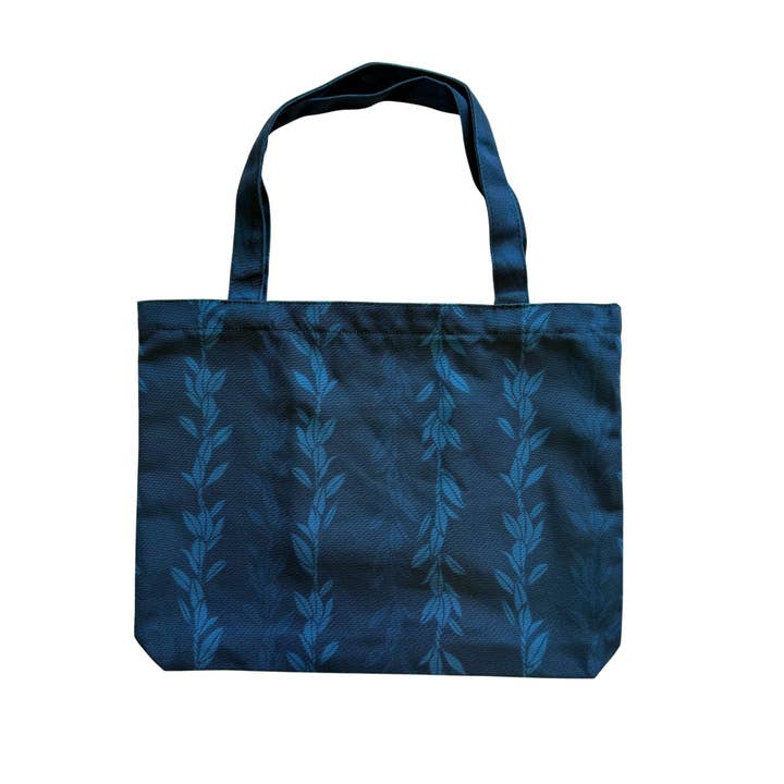 The Keiki Dept - Wholesale Tote Bag - Women's - Blue Maile Strands Canvas Zipper Tote Bag3