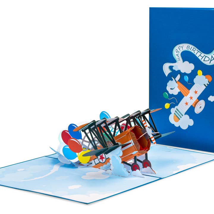 Paper Love - Wholesale Everyday Greeting Card - Happy Birthday Biplane Pop Up Card3