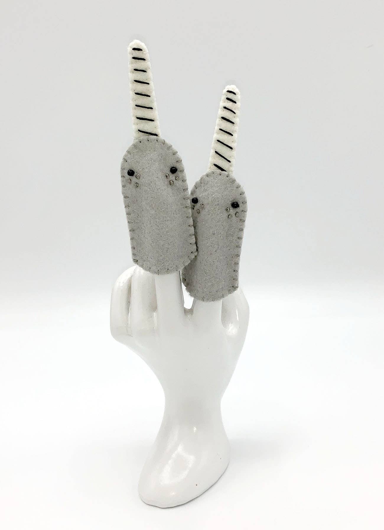 Lumpy Buttons - Wholesale Finger Puppet - Kids & Baby - Narwhal Felt Finger Puppet1