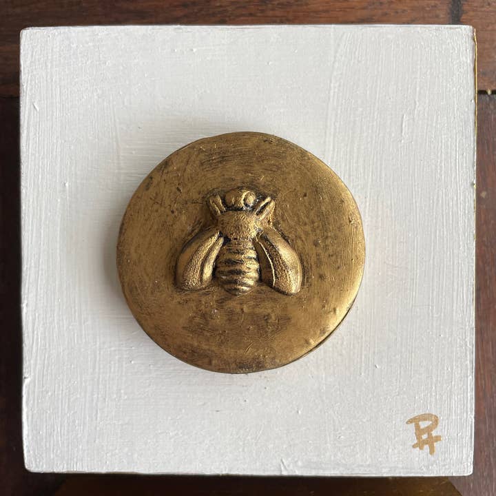 The Ornate Oyster - Wholesale Wall Accent - Bee Intaglio Small 4x4, wall art, bee decor, Napoleon bee1