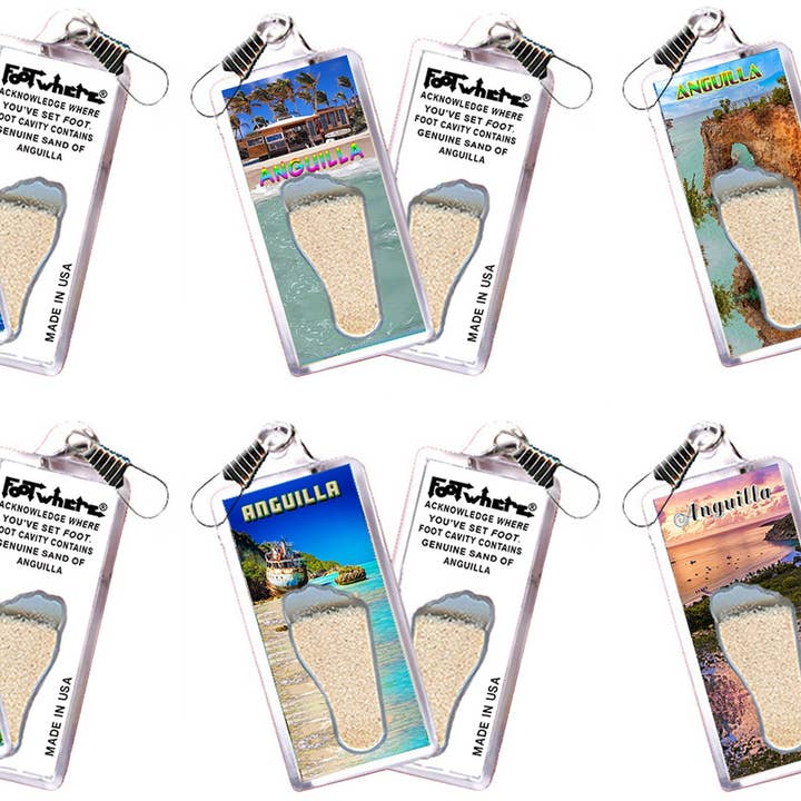 Anguilla FootWhere® Souvenir Lynlåstræk. 72 stykker/6 forskellige stilarter. for engroshandel hos FootWhere- USA Group, Inc.