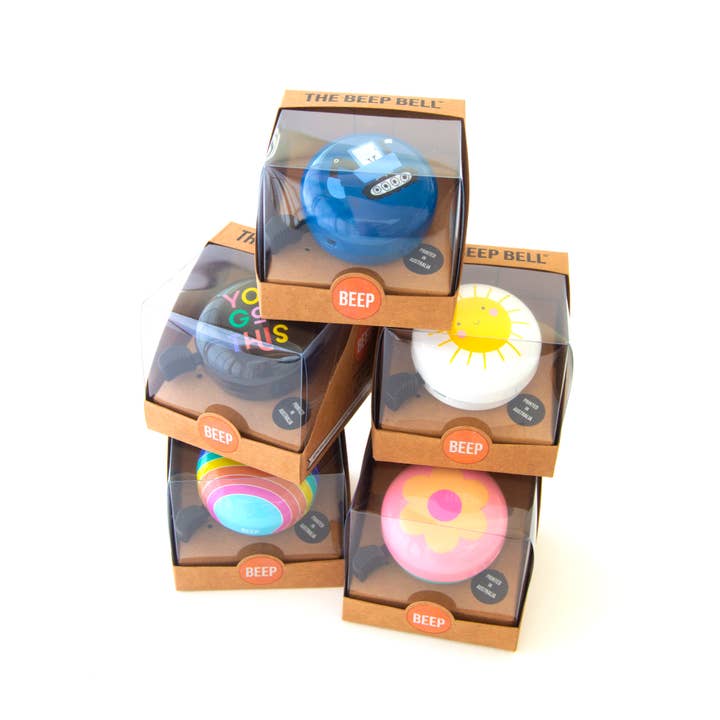 Beep - Wholesale Biking Accessories - Retro Flower Power Bike Bell & Scooter Bell- Pink