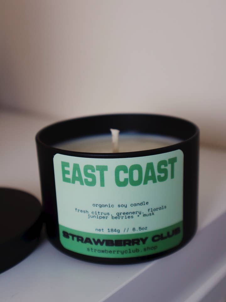 East Coast Soy Candle for wholesale by Strawberry Club