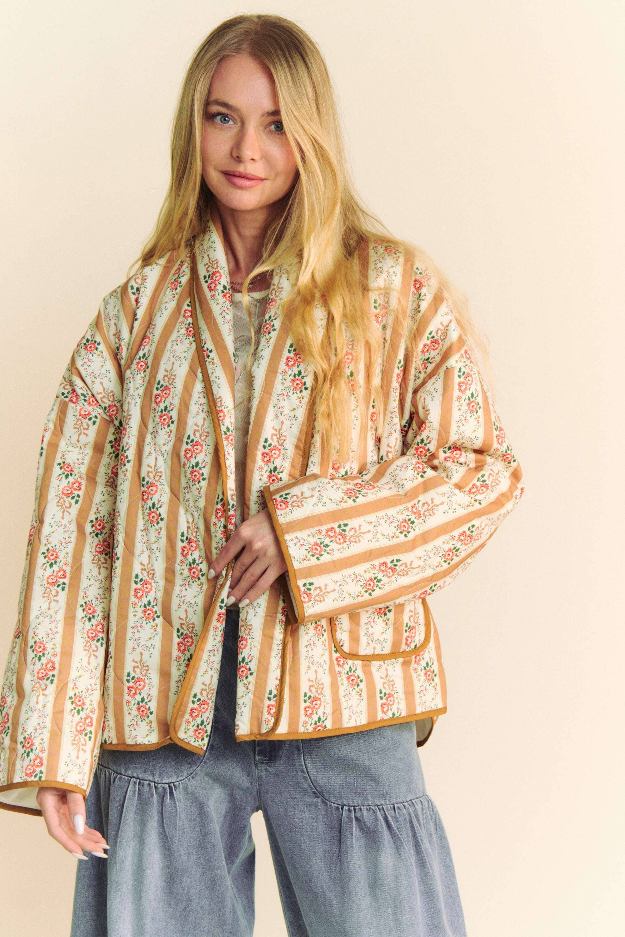 Davi & Dani - Wholesale Jas - Dames - WAIVY GEWATTEERDE OPEN JAS MET BEHANGPRINT2