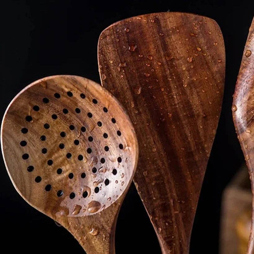 BRECK + FOX - Wholesale Kitchen Utensil Set - Acacia 8-Piece Cooking Set6