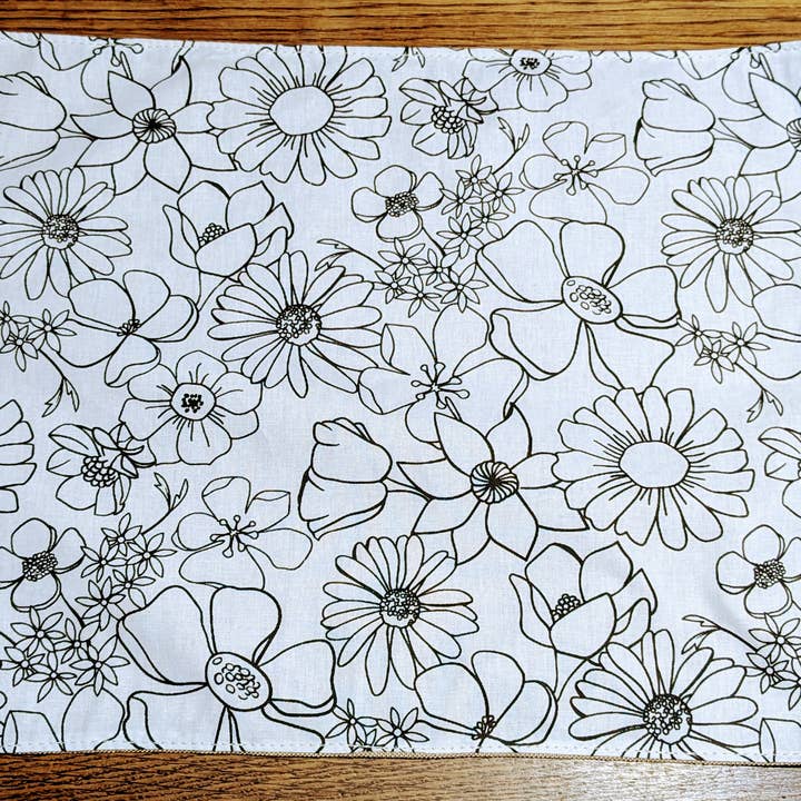 Washable coloring placemat flowers 40x30cm for wholesale by Masolie