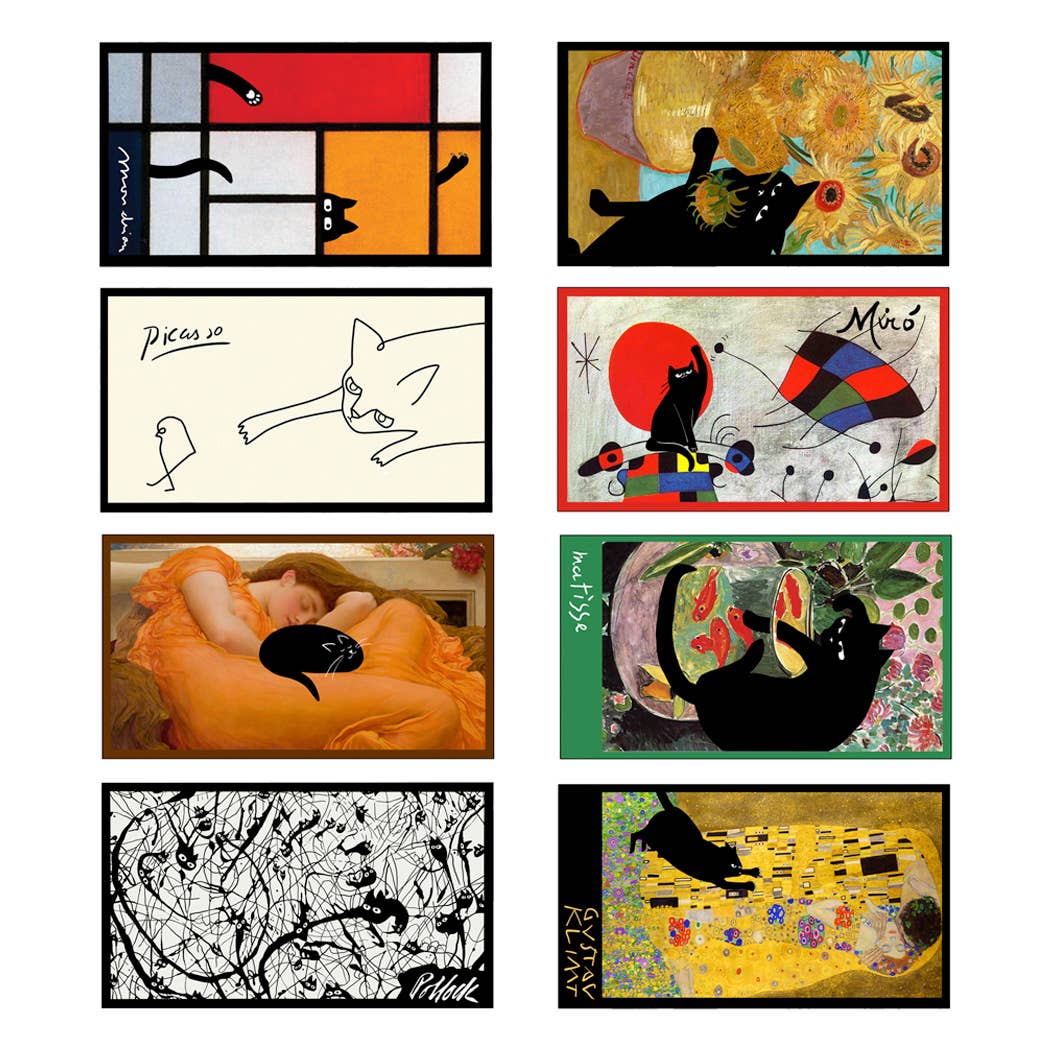 Fuffernutter – wholesale Magnet – Magneter - Katter i berömda målningar - Förpackning med 80