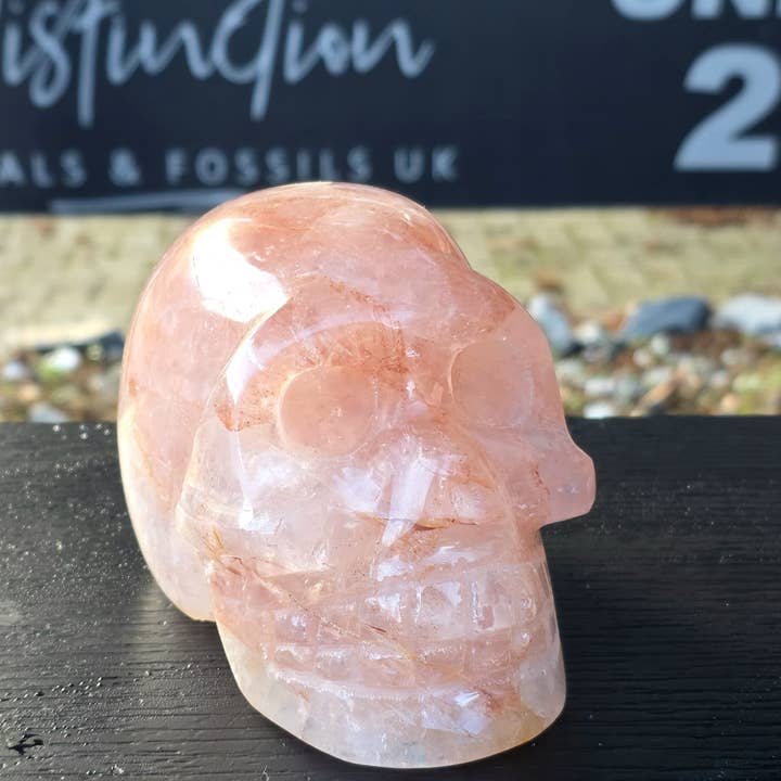 Teschio di cristallo di quarzo fuoco grande #3 per la vendita all'ingrosso da parte di Distinction Crystals