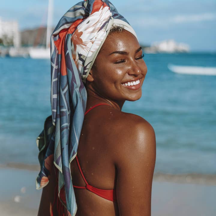 RHB HAWAII - Vendita all'ingrosso Telo mare - Asciugamano da spiaggia con fiori di ibisco5