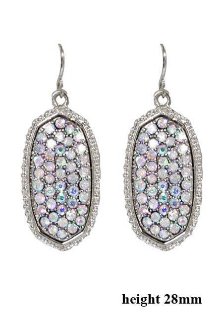 MiMi Wholesale - Wholesale Dangle Earrings - VE1550 Pave Rhinestone Oval Hexagon Drop Earrings10
