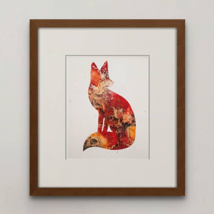 Abstract Alcohol Ink Fox Art Giclee Print for wholesale by Sarah Robison Art