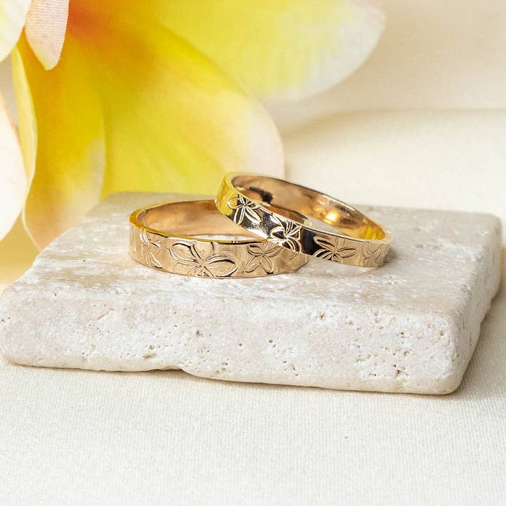 Plumeria Band for wholesale by Aja Jewelry