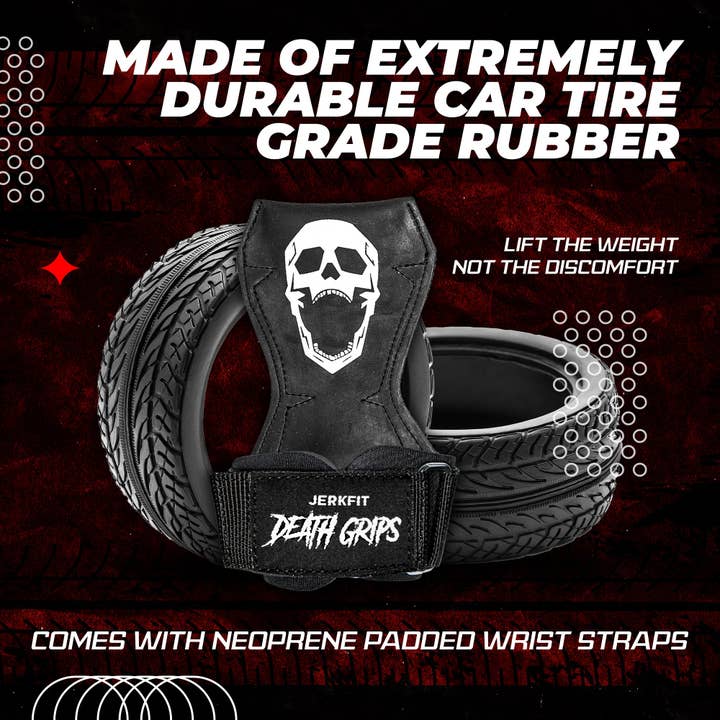 JerkFit – Engroshandel Fitnessudstyr – Death Grips Premium tunge løftestropper