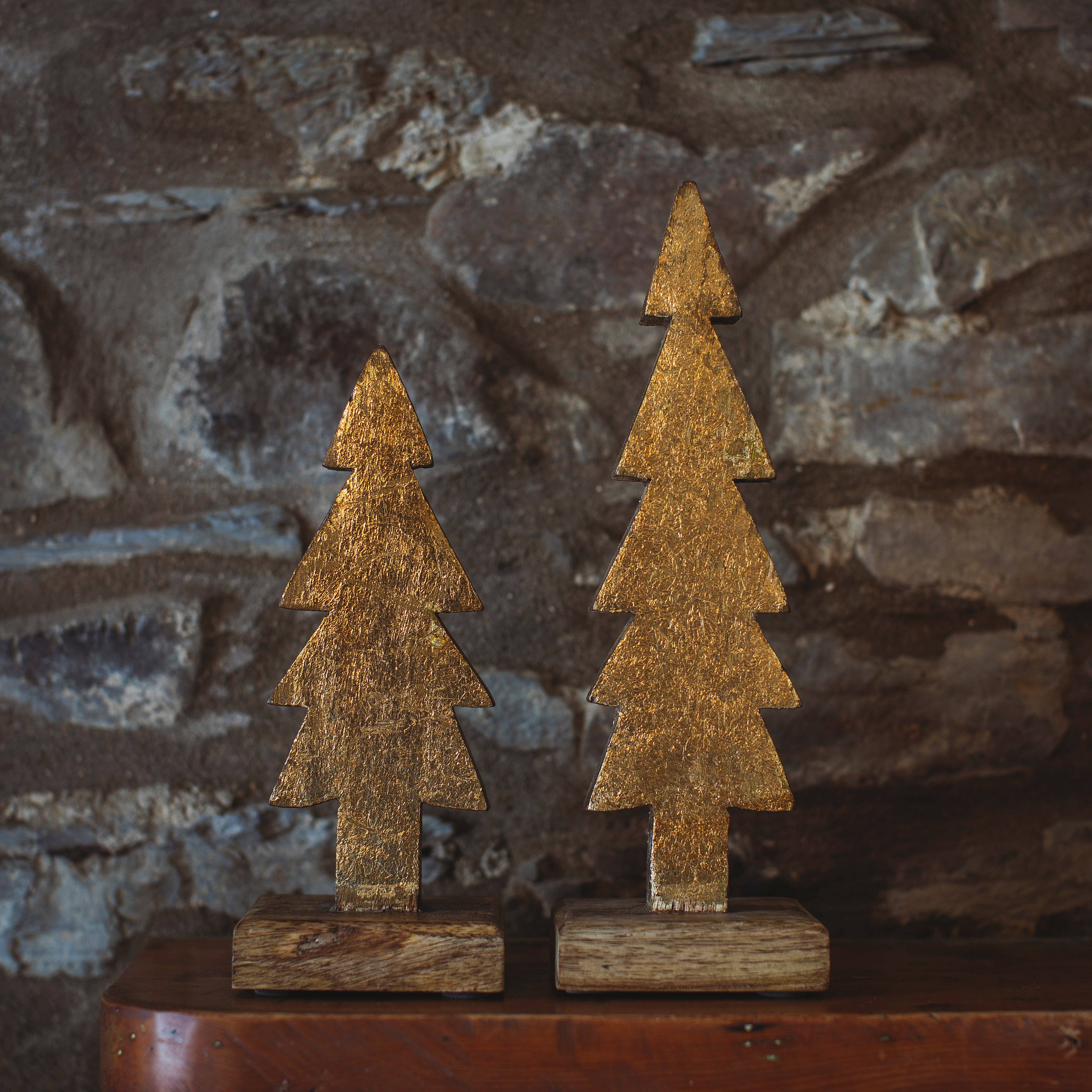 Moult – wholesale Christmas decoration – Gold Leaf Christmas Trees1