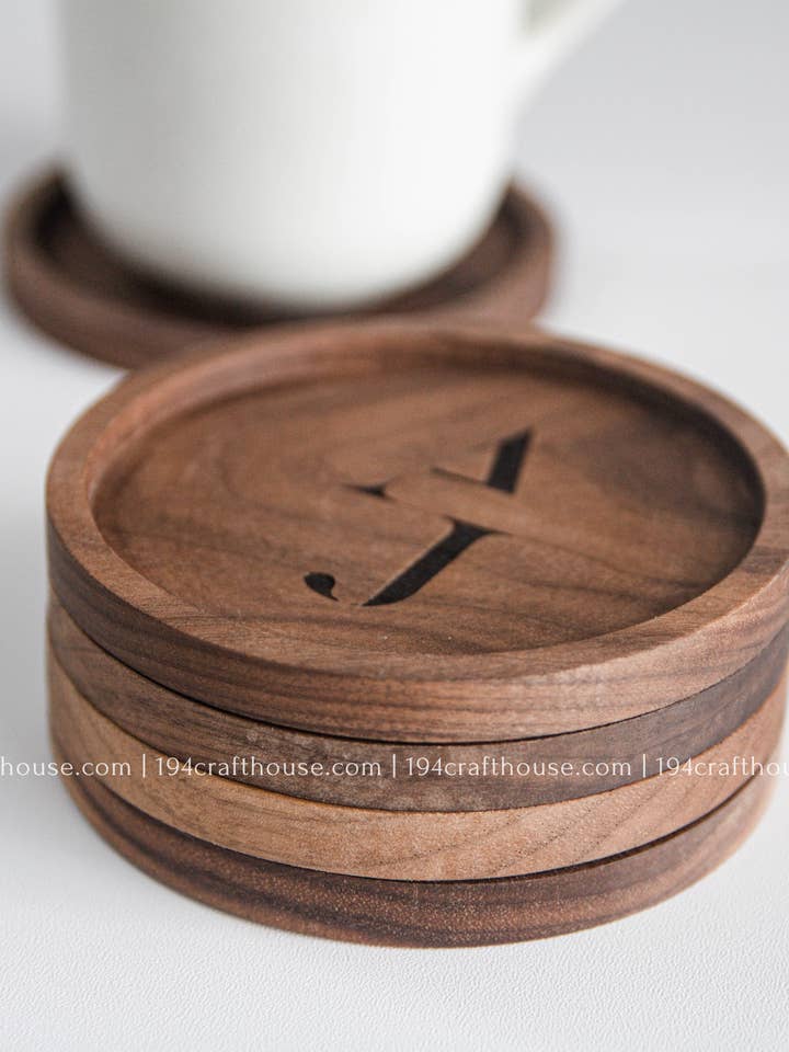 Custom Logo Engraved Round Wood Coaster - Home Decor & Gifts and other Purchase Wholesale custom logo. Free Returns & Net 60 Terms on Faire trending on Faire.