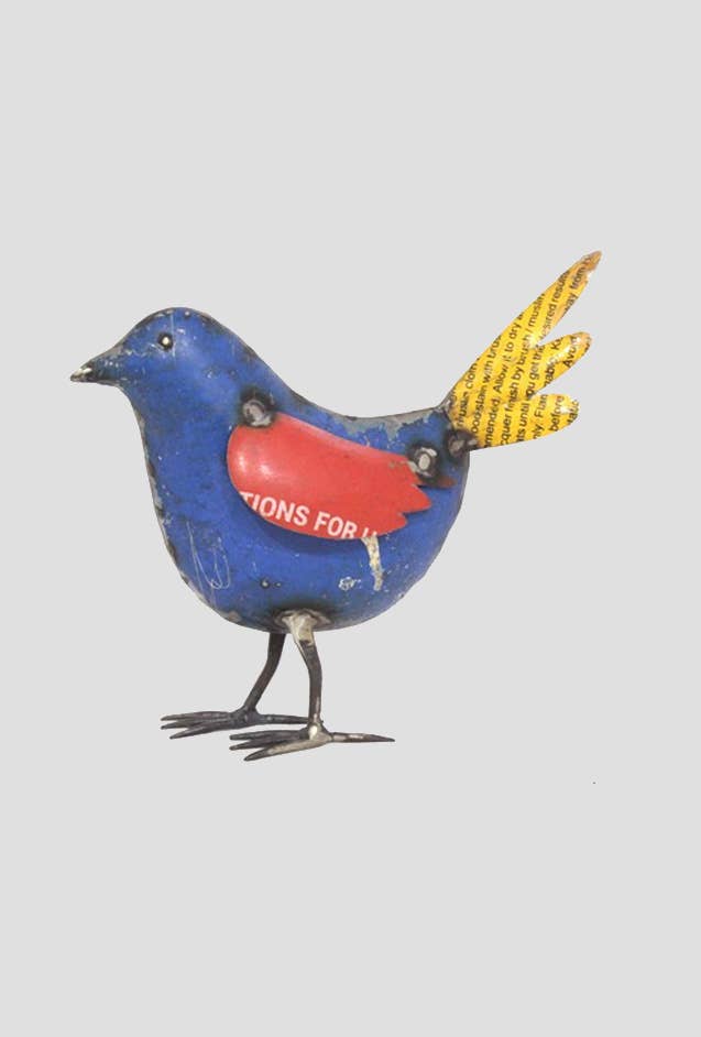 Everyday Artifact - Wholesale Sculpture - Bluebird Bird Recycled Metal Animal