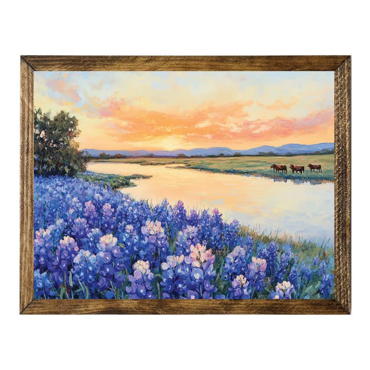 TIMBERLAND RAMME SOLNEDGANG OVER BLUEBONNET MARK MED HESTE for engroshandel hos Jarmz Designs