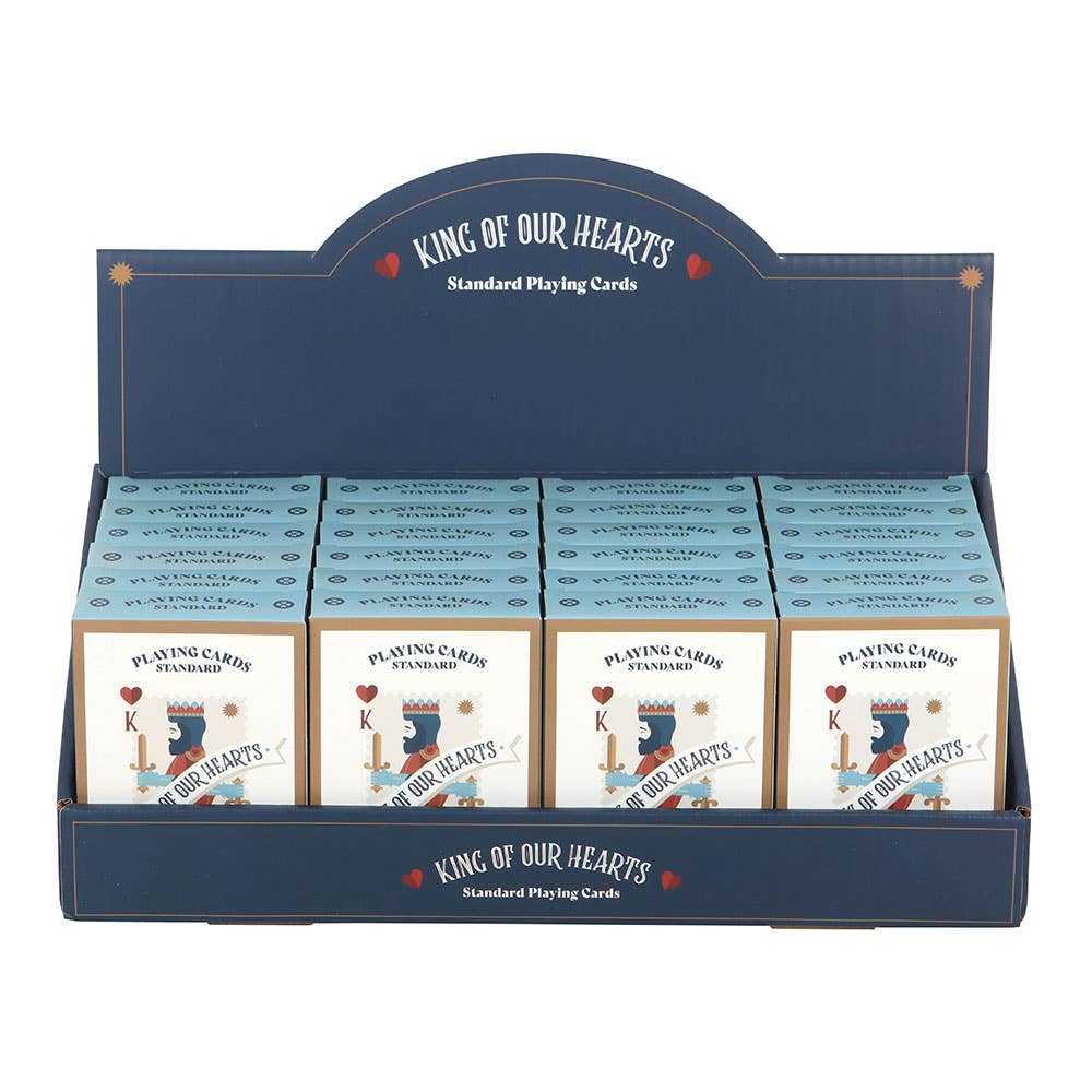 Something Different Wholesale – wholesale Playing cards – Set of 24 King of Our Hearts Playing Card Decks in Display1