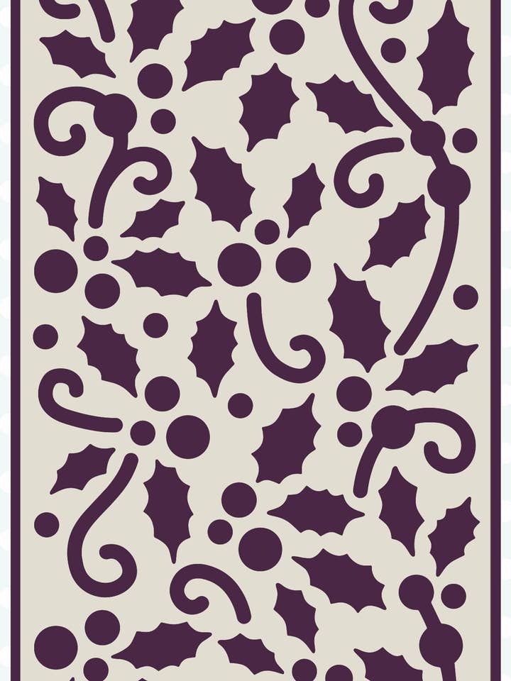 Creative Expressions Sue Wilson Winter Holly Slimline Stenci for wholesale by Ecstasy Crafts Distributing