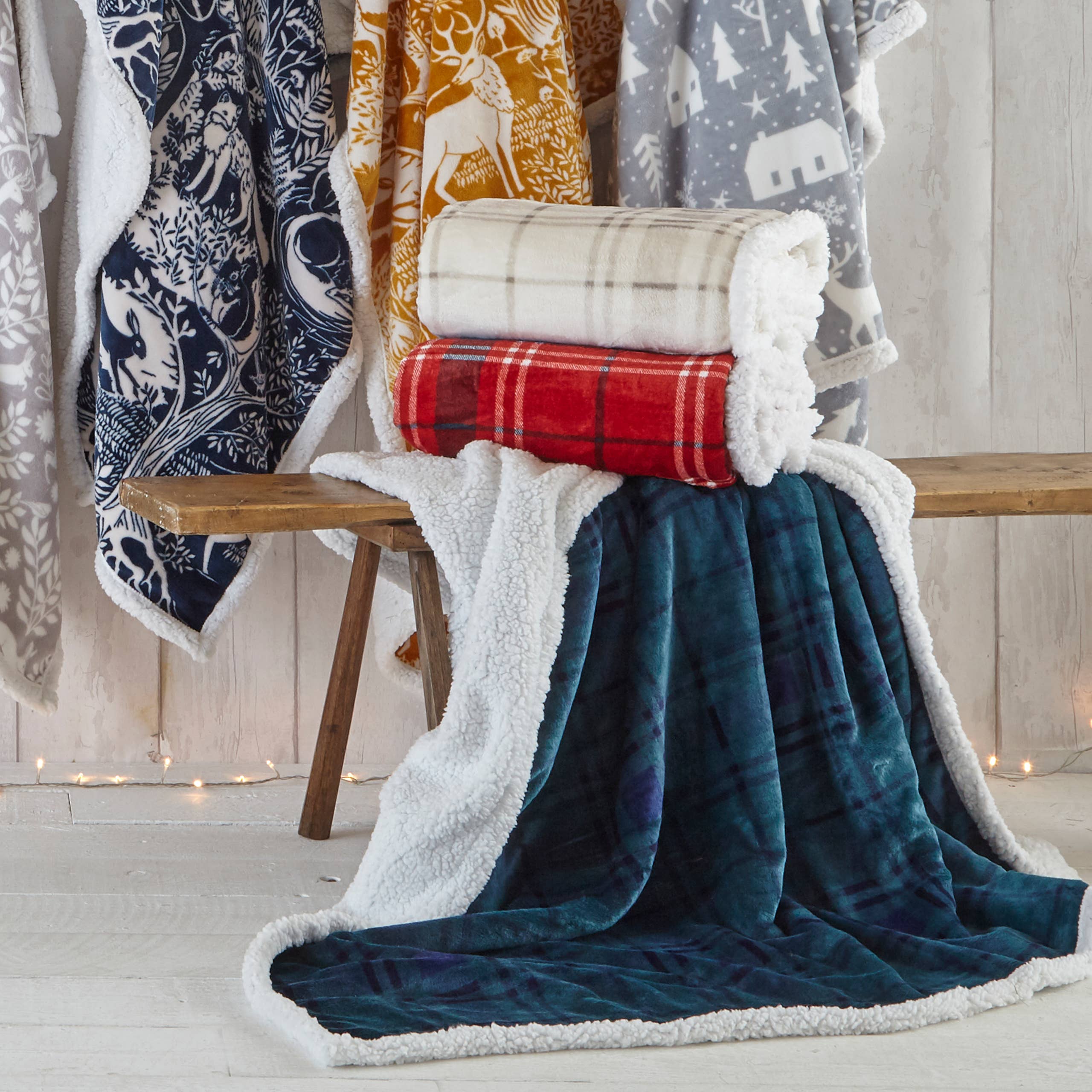 Blake Check Fleece Throw Red for wholesale on Faire4