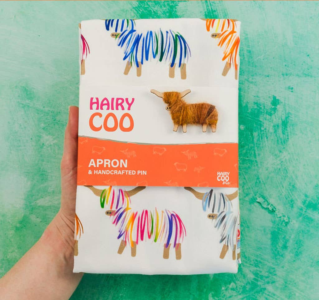 Hairy Coo - Wholesale Apron - Highland Cow Apron - Born and Bred in Scotland1