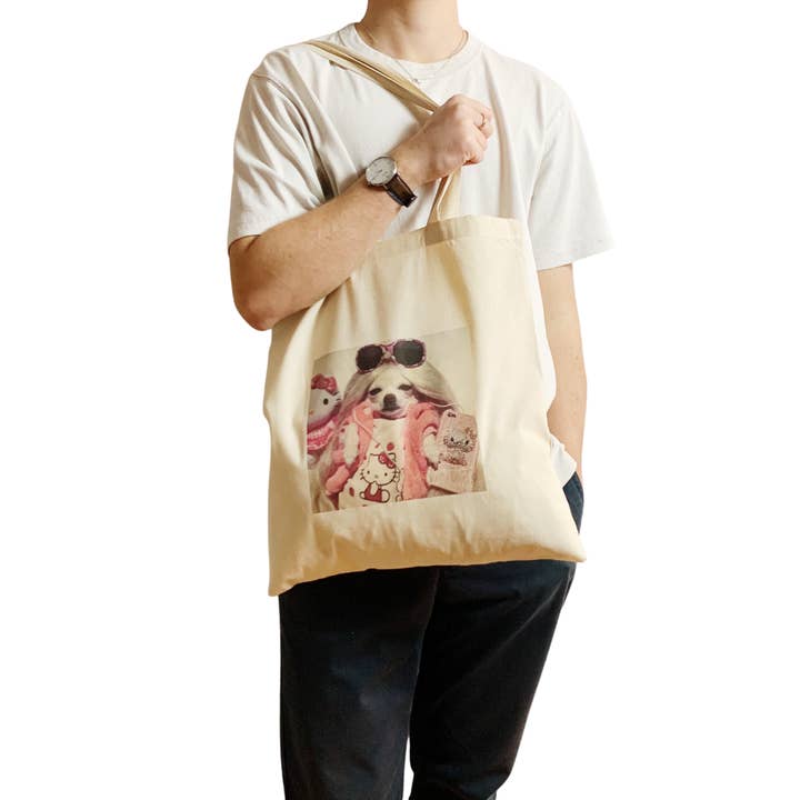 ZZZEBRAAA LIMITED - Wholesale Tote Bag - Men's - Funny Dog Meme Tote Bag Chihuahua Chilling Y2K Paris Hilton