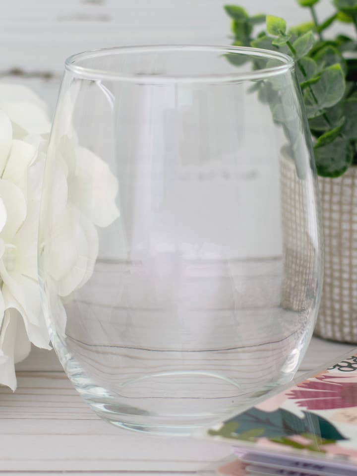 Verre à vin sans pied de 20,5 oz, blanc à faire soi-même pour la vente par The Sticky Factory