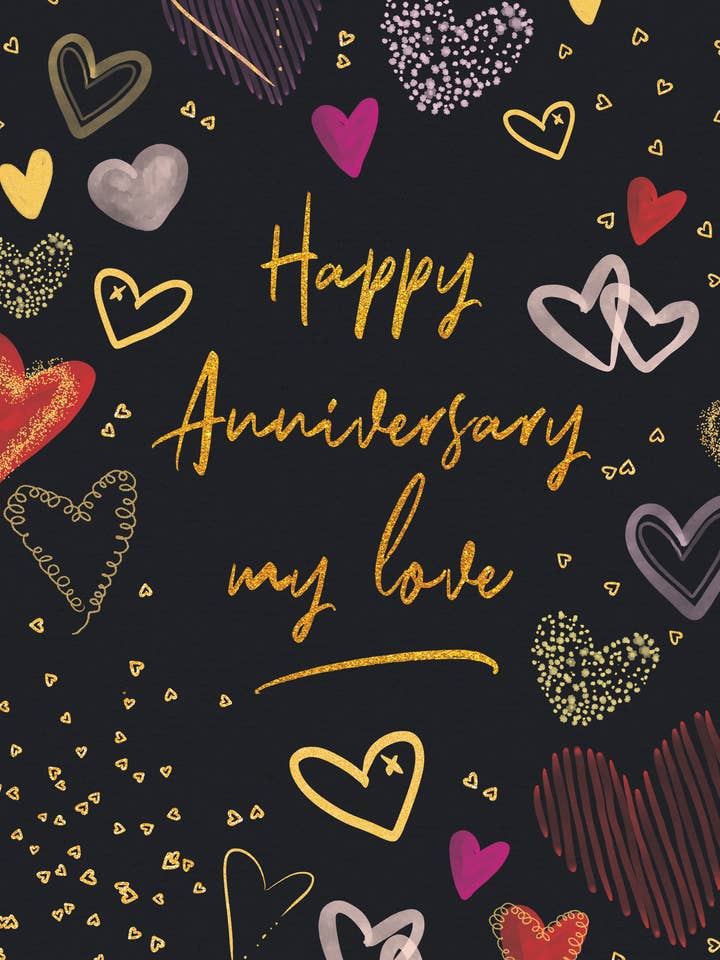 AN/Dark Anniversary Hearts for wholesale by Greeting Cards by Norcard