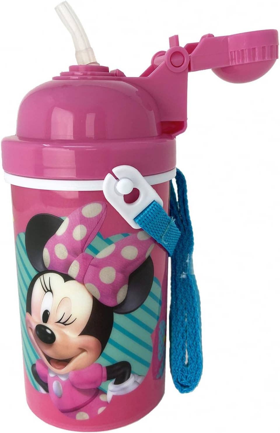 Innovarix - Wholesale Water Bottle - Minnie One Touch Button Water Bottle with Straw & Strap4