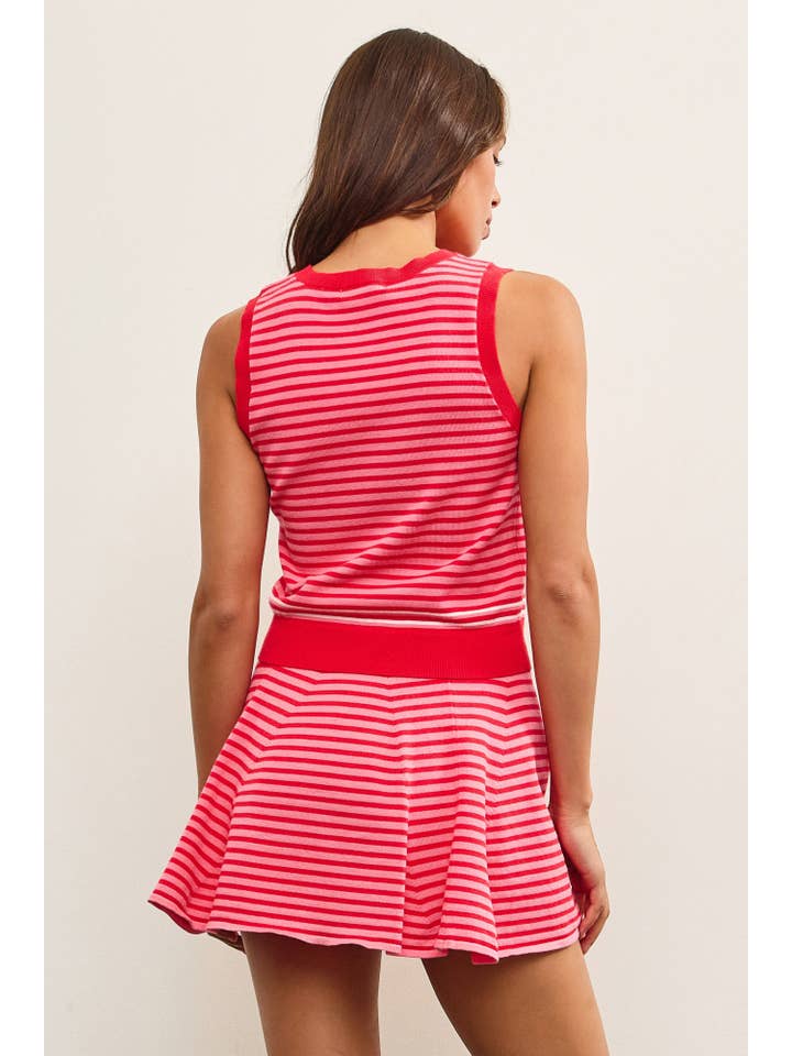 Mustard Seed - Wholesale Knit Top - Women's - STRIPED SLEEVELESS SWEATER TOP