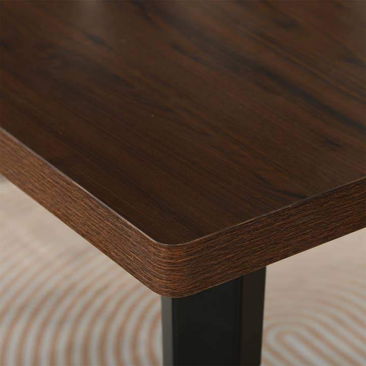 39F Inc. - Vente Salon de terrasse - Ensemble de salle à manger 5 pièces avec table marron de 63" et 4 chaises en suède6