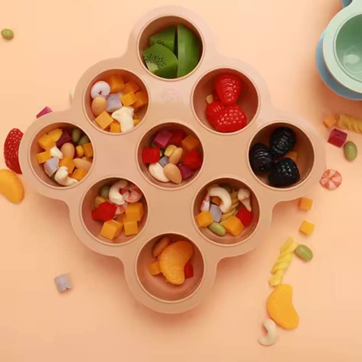 Siliconen Voedselbakje voor Bevroren Voedsel – 9 Compartimenten 60ml voor wholesale door Zebra Babies