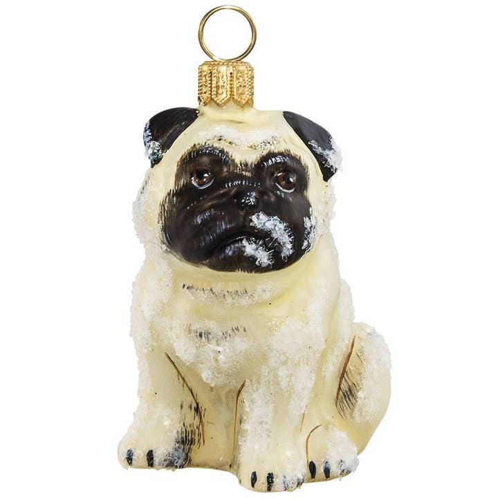 Pug Fawn Snowy Version for wholesale by Joy To The World Collectibles