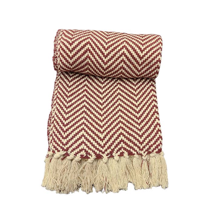 Asia West - Wholesale Throw Blanket - Teal, Blue, Plum, Tan or Black 100% Cotton Throw Blanket