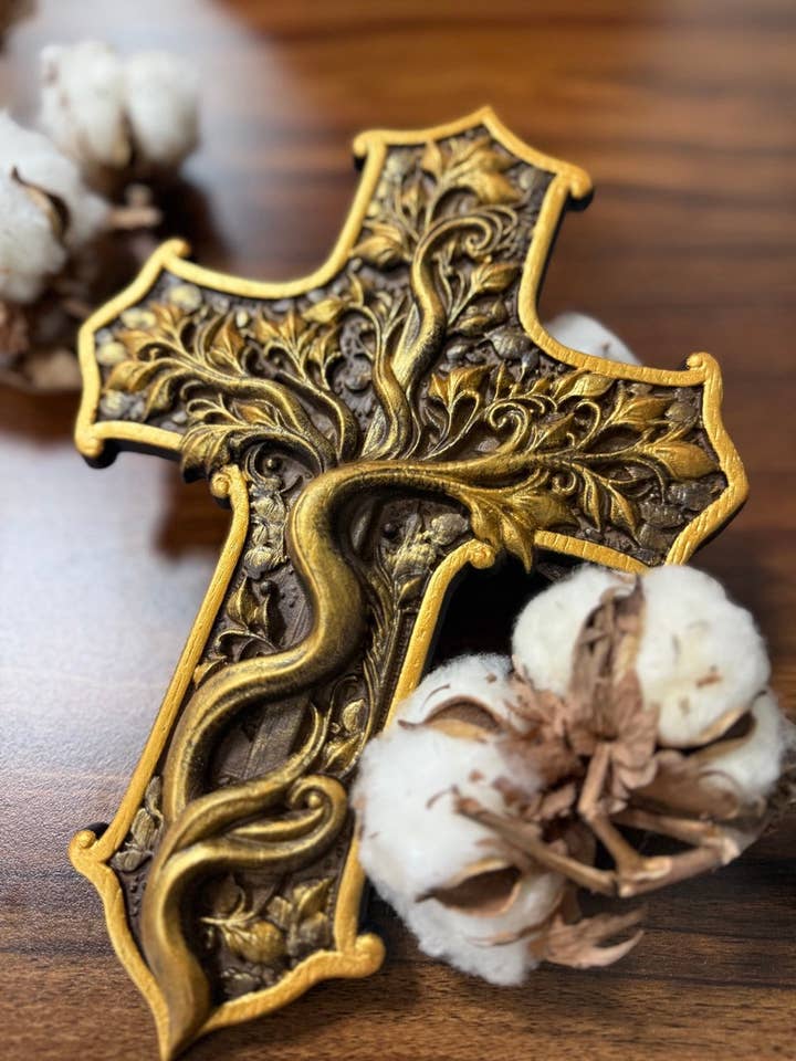 Croix de l'Arbre de Vie Art Catholique pour la vente par KozakWorkshop