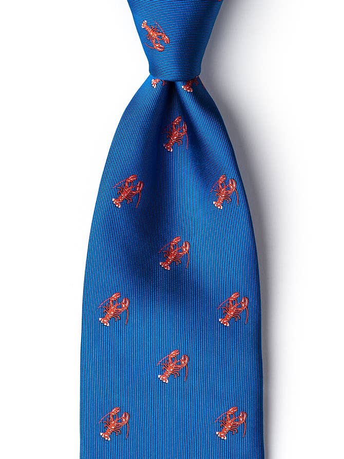 Will Work pour cravate homard - soie bleue pour la vente par Alynn
