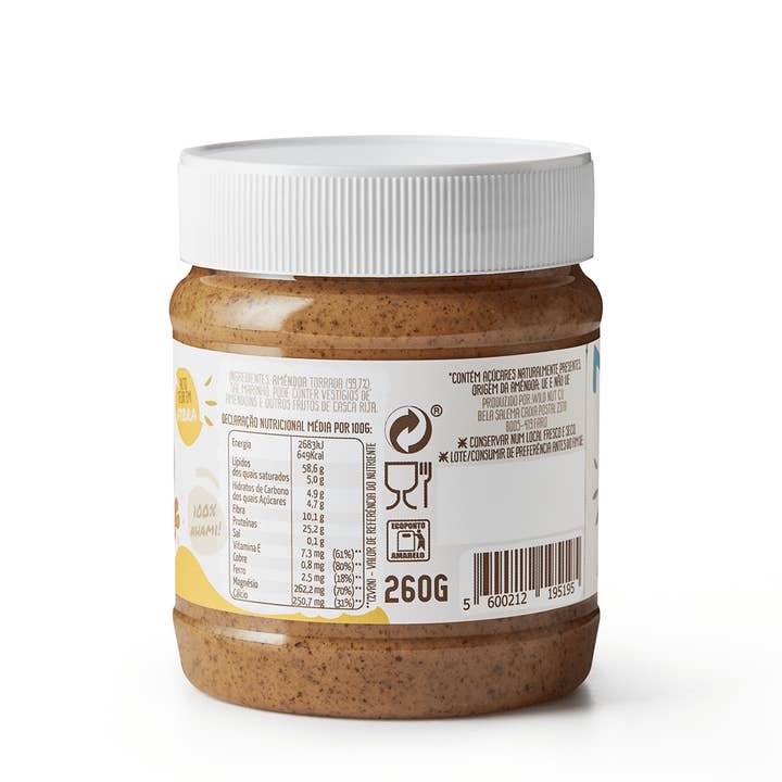 I'M NAT – Manteiga de frutos secos por atacado – Manteiga de Amêndoa Cremosa 260g