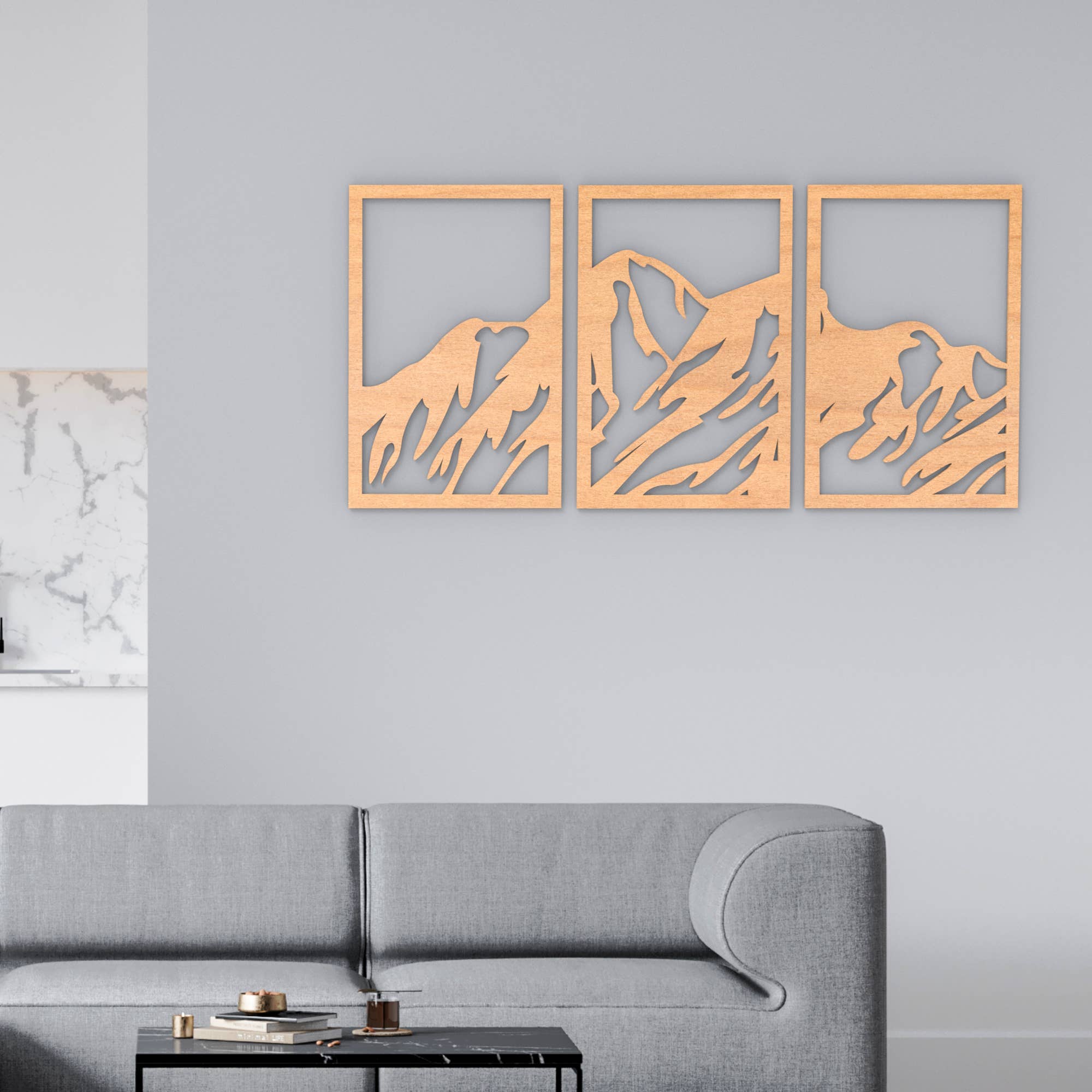 PeroWorx Designs - Wholesale Gallery Wall Set - Mountain Wall Art, Wood Wall Art, Housewarming Gift1