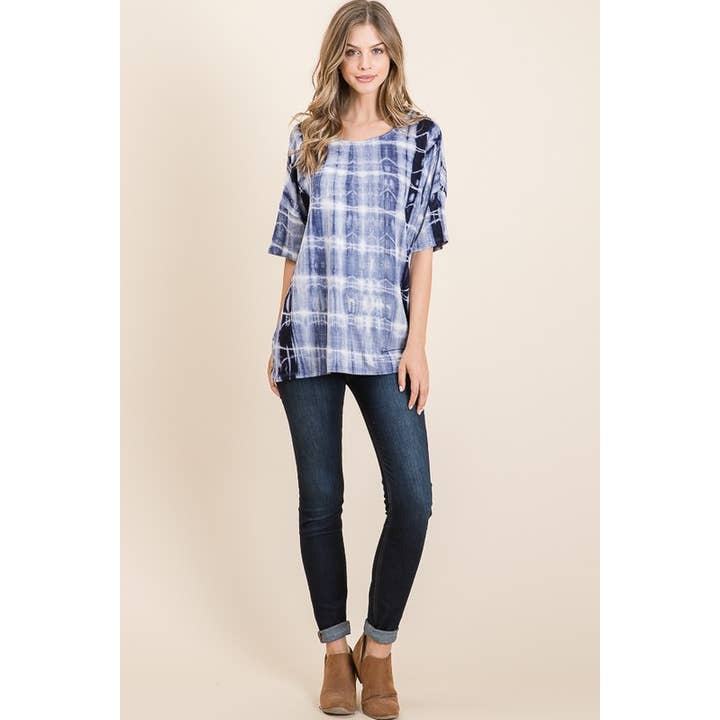 Tie Dye Drop Shoulder Tunic for wholesale by Reborn J