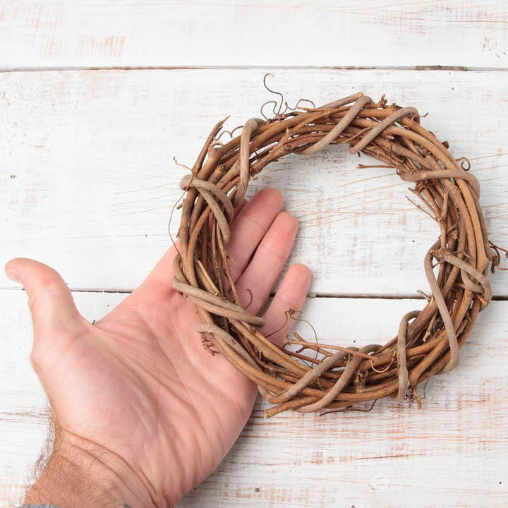 Factory Direct Craft - Wholesale Wreath - 6-Inch Natural Grapevine Wreath - Rustic Vine Twig Decor4