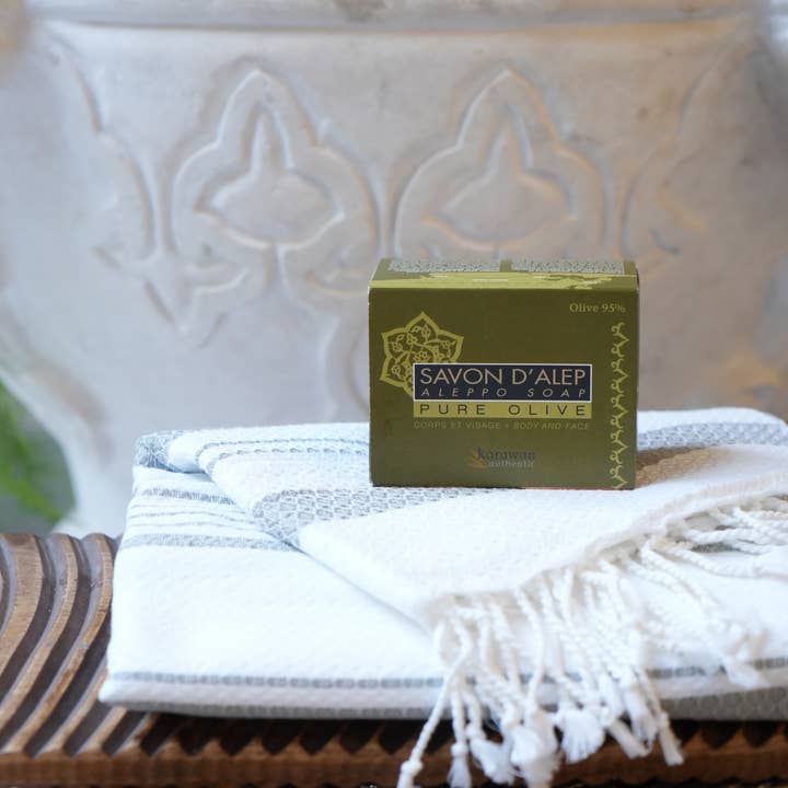 Karawan Authentic - Wholesale Bar Soap - ALEPPO SOAP PURE OLIVE 95% - SHEATH BOX - 200G - 6 PIECES1