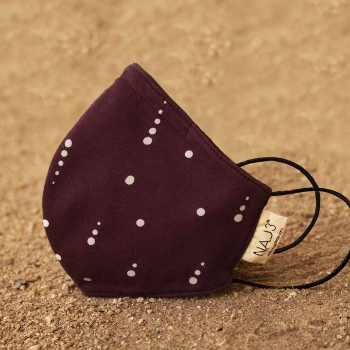 Máscara Borgonha Dots por atacado de NAJ 3
