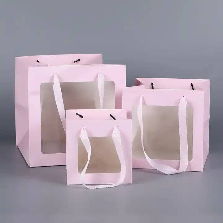 Elegant Design Supply - Wholesale Gift Bag - Cube Window Kraft Flower/Gift Bag13